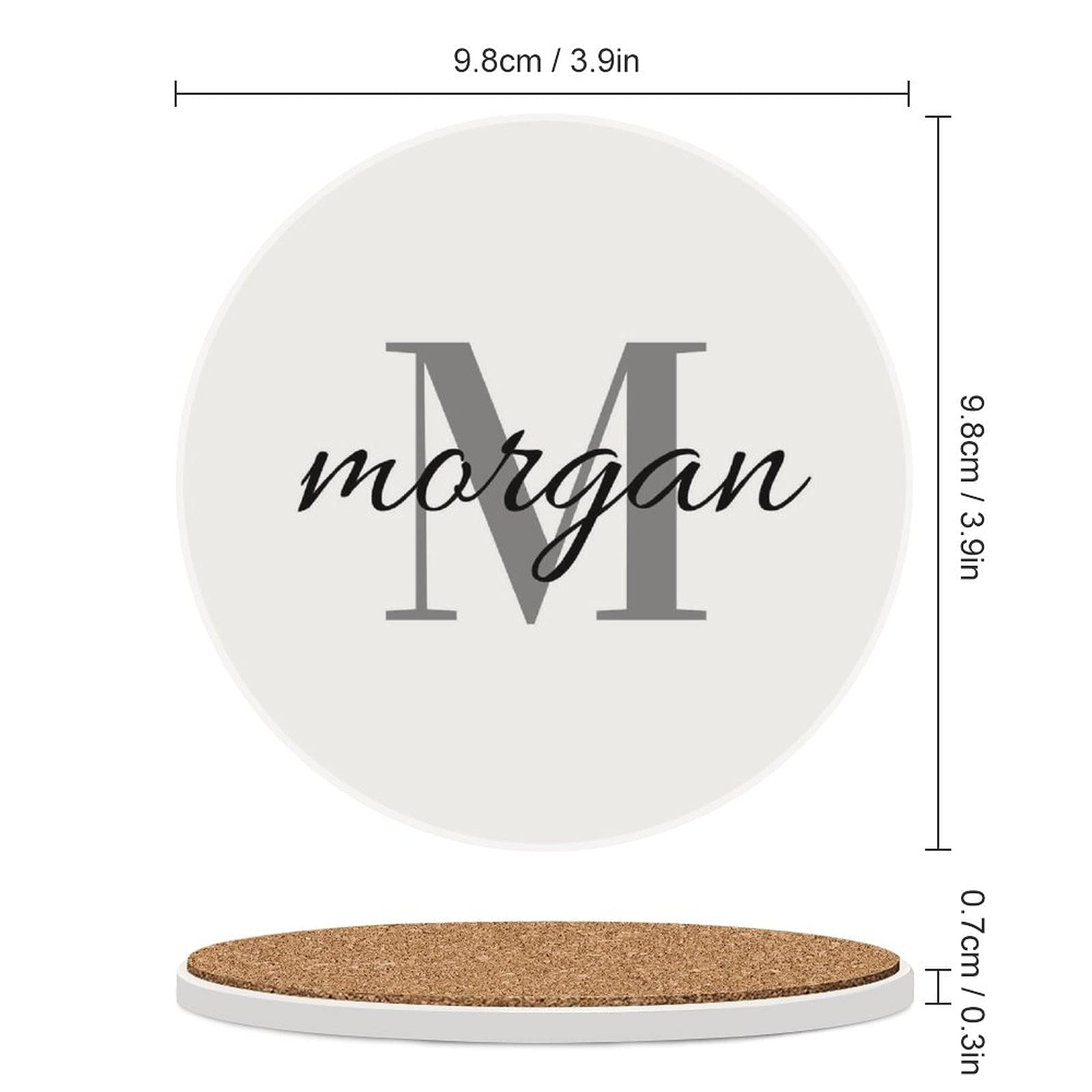 Custom Personalized Monogram Coasters for Drinks Weddings Couples Bar Coffee Table Wooden Glass Table Absorbent - WoodArtSupply