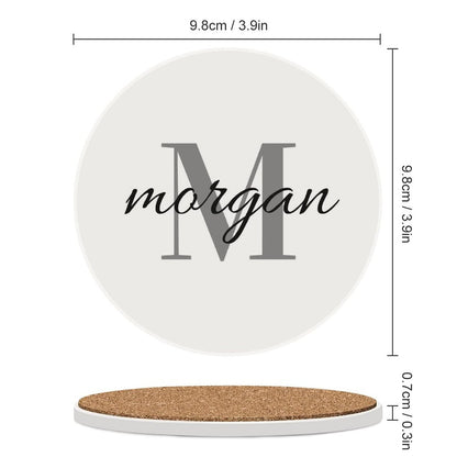 Custom Personalized Monogram Coasters for Drinks Weddings Couples Bar Coffee Table Wooden Glass Table Absorbent - WoodArtSupply