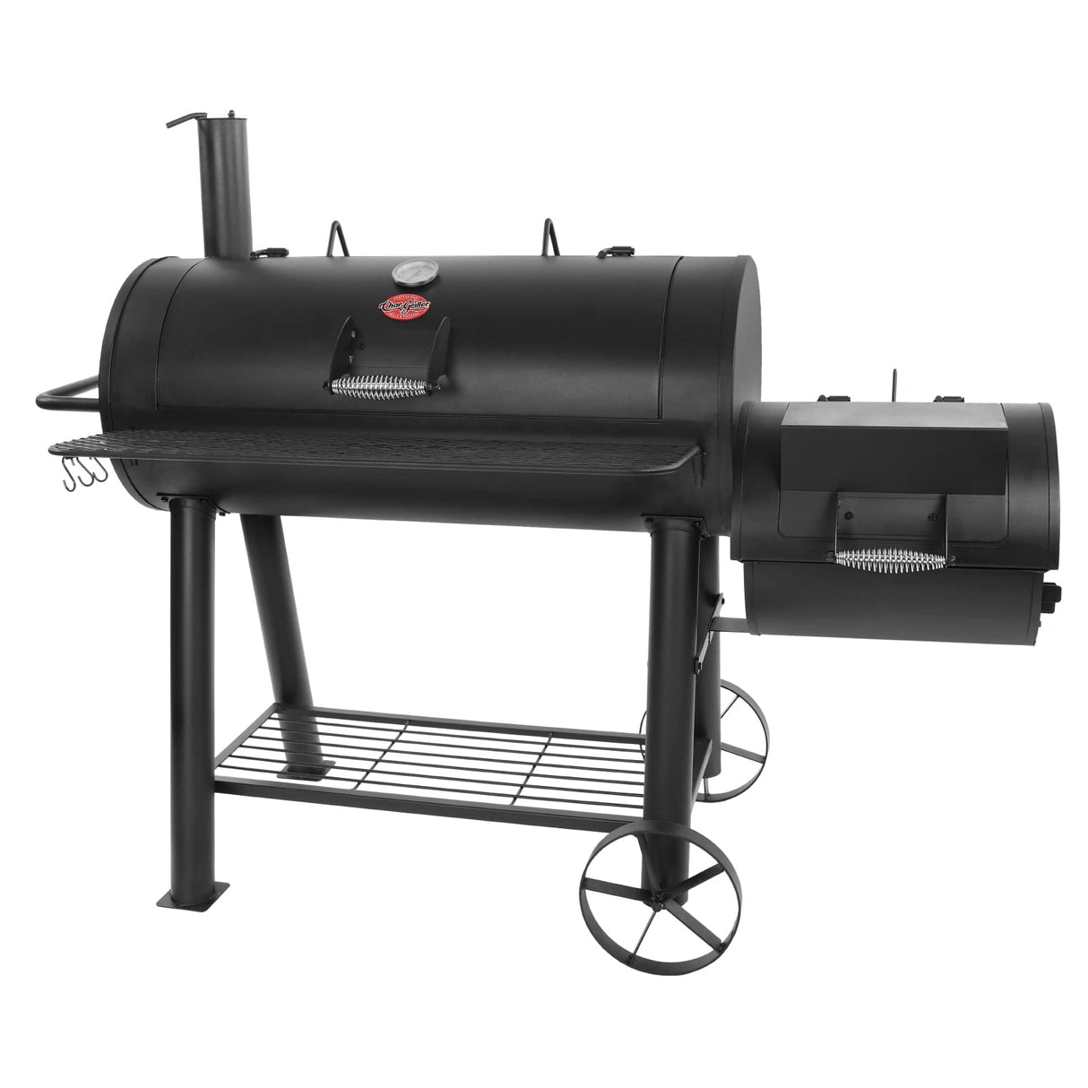 Char-Griller® Competition Pro® Barrel Grill and Offset Smoker, Includes Side Fire Box for Texas-Style Offset Smoking, Metal Cooking Grates, 1,010 Cooking Square Inches in Black, Model 2823 in Black Char-Griller