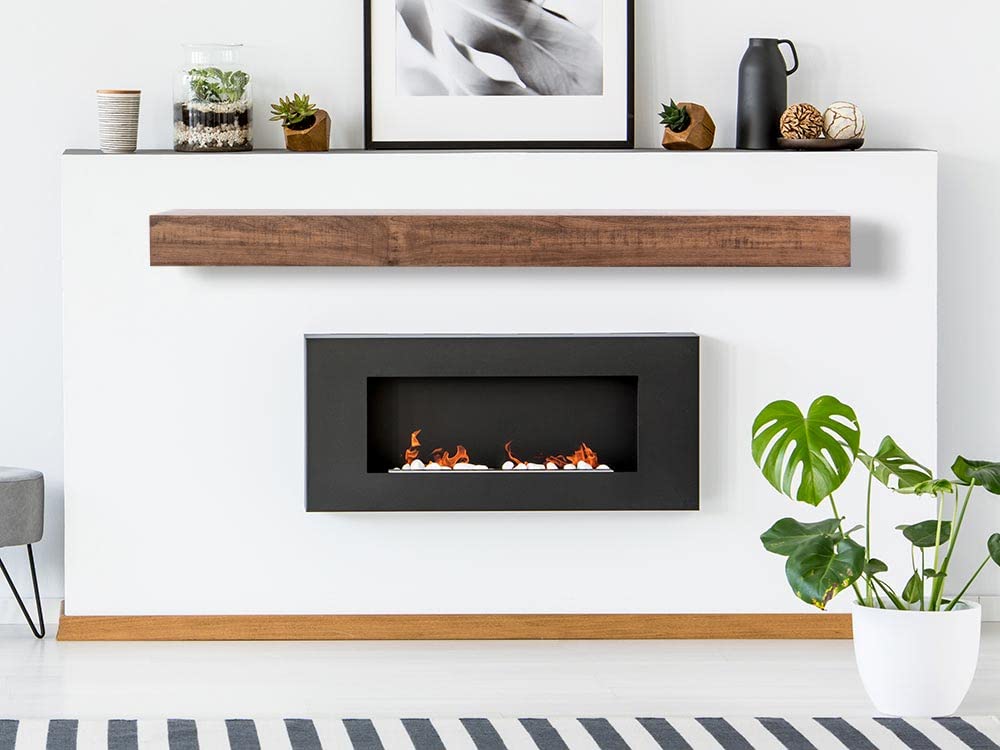 MANTELSDIRECT Mantels Direct Bedford 60 Inch Provincial Finish Floating Mantel Shelf - Modern Poplar Wood Shelf for Fireplaces, Hearths, Décor and More | Mantels Direct MANTELSDIRECT