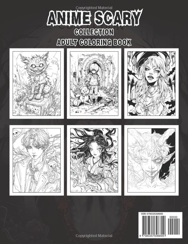 Anime Scary Collection Coloring Book (Anime Art) WoodArtSupply