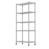 GIOTORENT 5-Wire Garage Shelving Storage Shelves, Kitchen Storage Adjustable Shelf, Metal Shelves 500Lbs Capacity 21" L x 11.8" W x 53.8" H for Laundry Bathroom Pantry Closet, Grey GIOTORENT