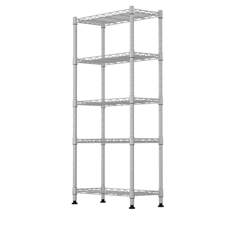 GIOTORENT 5-Wire Garage Shelving Storage Shelves, Kitchen Storage Adjustable Shelf, Metal Shelves 500Lbs Capacity 21" L x 11.8" W x 53.8" H for Laundry Bathroom Pantry Closet, Grey GIOTORENT