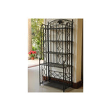 Maykoosh Medieval Majesty 5-Tier Bakers Rack - Sturdy Iron Construction, Elegant Hammered Finish, Dimensions: 67 x 31 x 16 Inches, Great for Storage, Black Maykoosh