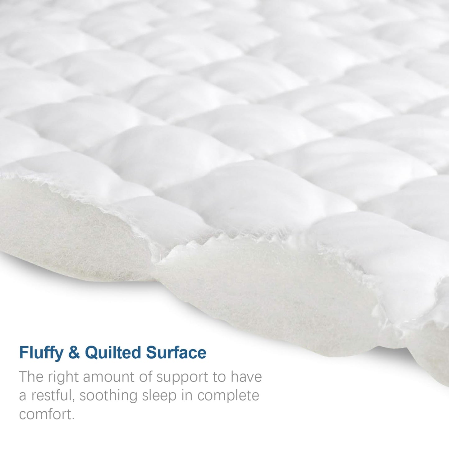 Queen Mattres Protector Pad Waterproof Quilted, Breathable & Cooling Queen Size Mattress Protector Cover Fitted with Deep Pocket Up to 14", (White)