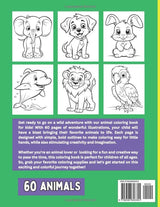 Animal Pals Coloring Book: Cute Animal Coloring Book For Kids Ages 4-8 Lindesa