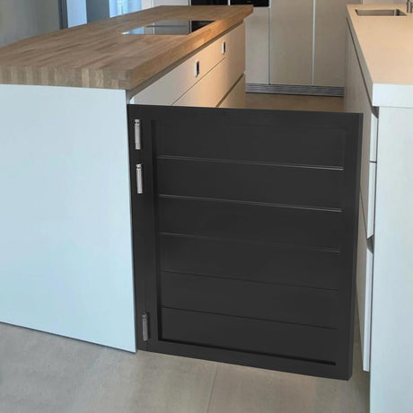 Swinging Doors Cafe Doors, Retro Counter Swinging Doors, Indoor Pine Wood Single Door 35.4"x35.4" Parlor Butler Door for Hallway Kitchen Bar Pub Entrance Partition Black (35.4"x35.4") Bulelula