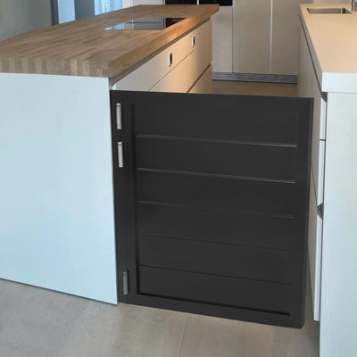 Swinging Doors Cafe Doors, Retro Counter Swinging Doors, Indoor Pine Wood Single Door 35.4"x35.4" Parlor Butler Door for Hallway Kitchen Bar Pub Entrance Partition Black (35.4"x35.4")