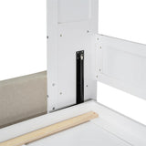 Linique Queen Size Murphy Bed with Sofa and Top Shelf, Horizontal Wall Bed, Versatile Convertible Wooden Bed Frame White, 93.3"x86.2" Linique