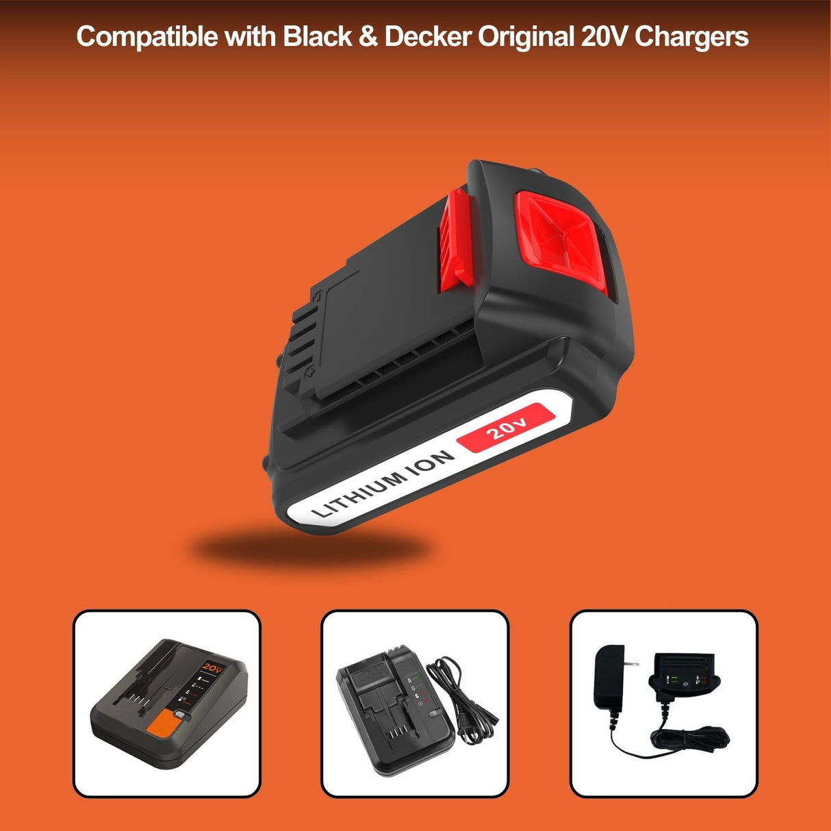 2 Packs 3.0Ah 20V Battery and Charger Combo Replacement for Black and Decker 20v Max 3.0Ah, LBXR20 LB20 LBX20 LBX4020 Cordless Power Tools with 20 Volt Output Battery Charger Battboozter