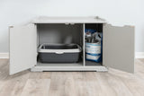 TRIXIE XL Furniture Litter Box Enclosure (Gray), Hidden Litter Box for Cats with Openings on Either Ends & Large Ventilations Slots, Double Doors for Easy Cleaning, Removable Divider TRIXIE
