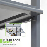 Magshion 68" Tall Curio Display Cabinet, 5 Tier Slim Corner Shelves Collection Display Case for Living Room Bedroom, Gray Magshion