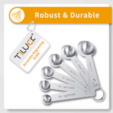 TILUCK Stainless Steel Measuring Cups & Spoons Set, Cups and Spoons,Kitchen Gadgets for Cooking & Baking (Medium) TILUCK