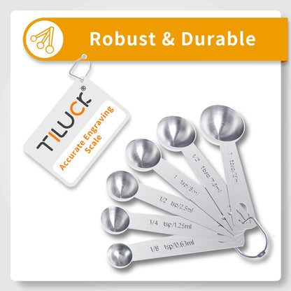 TILUCK Stainless Steel Measuring Cups & Spoons Set, Cups and Spoons,Kitchen Gadgets for Cooking & Baking (Medium)