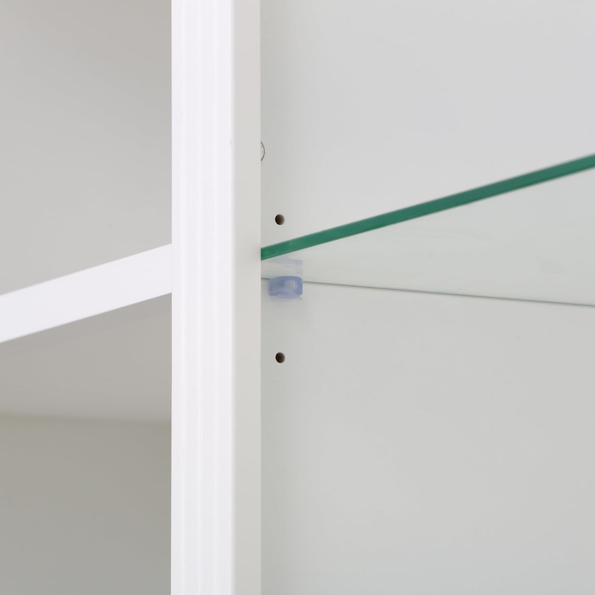 Merax 3-Pieces Bookcase Display Cabinet 87"x17"x79" White Tall Bookshelf, 5 Colors Adjustable LED Cabinet Ceiling Light, 5-Tier Collection Bookcase for Home Office Studio Merax