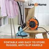 Link2Home Heavy Duty Retractable Extension Cord Reel 20 Ft. With 4 Outlets, 2 USB Ports & 16 AWG 3-Prong SJT Cord Link2Home