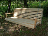 5 Ft ROLL BACK PORCH SWING made from Rot-resistant Select Louisiana Cypress Eternal Wood Made in the USA - Green Furniture - GO GREEN Ecommersify Inc