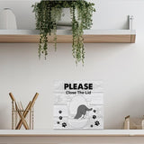 Bathroom Wooden Box Sign Home Decor Cat Bathroom Wood Sign Desk Decoration Please Close the Lid Wood Block Plaque Box Sign for Shelf Home Toilet 5 x 5 Inches YXSEZ