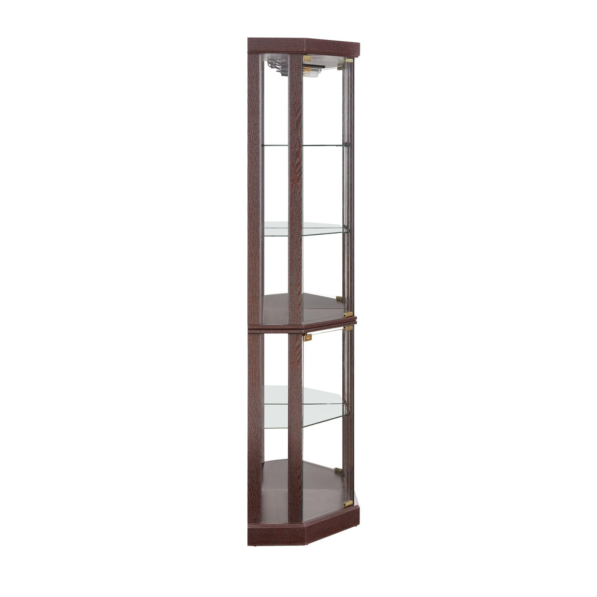 Eyisean 70" H Lighted Corner Curio Cabinet, Curio Display Cabinet with Tempered Glass Door and 5 Shelves, Light Bulb Included, Rack for Living Room (Dark Cherry) Eyisean