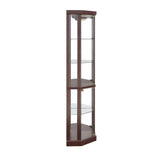 Eyisean 70" H Lighted Corner Curio Cabinet, Curio Display Cabinet with Tempered Glass Door and 5 Shelves, Light Bulb Included, Rack for Living Room (Dark Cherry) Eyisean