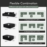 Boneless Sectional Cloud Couch Sofa for Living Room, 112" U-Shaped Modular Modern Lounge Sleeper Black Couches with Chaise, No Assemble, Cordury Compression Upholstered Sofas Gericco