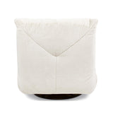 Jennifer Taylor Home Rearden 35.5" Swivel Glider Manual Recliner Armless Large Oversized Lounge Gaming Chair, Pearl White Short Faux Fur Jennifer Taylor Home