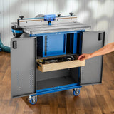 ROCKLER Steel Router Table Cabinet w/Router Dust Collection Box, Swivel Casters, Dual Dust Port & More - Steel Cabinet Holds Router Accessories, ROCKLER