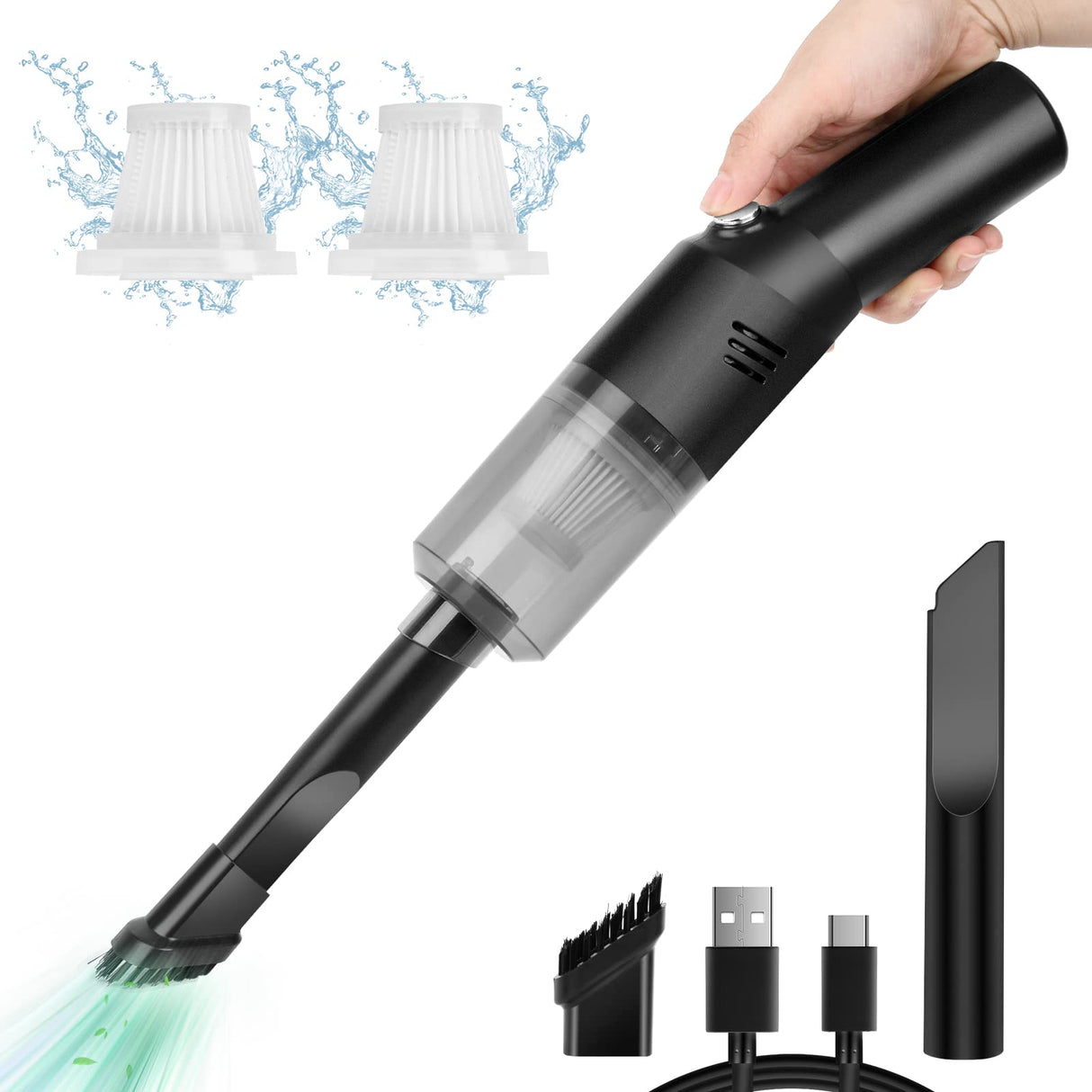Auloea Portable Mini Car Vacuum Cleaner, High Power Cordless(400g) Handheld Rechargeable Vacuum Cleaner for Desk V06 Auloea