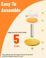 Happi N Pets Cloud Cat Tree, Cat Scratching Post with Bed, Cat Tree Tower for Indoor Cats, Sisal Cat Scratcher with Soft Perch for Kitten & Adult Cats, Small Cat Tower with Toys, Cat Scratch Post Happi N Pets