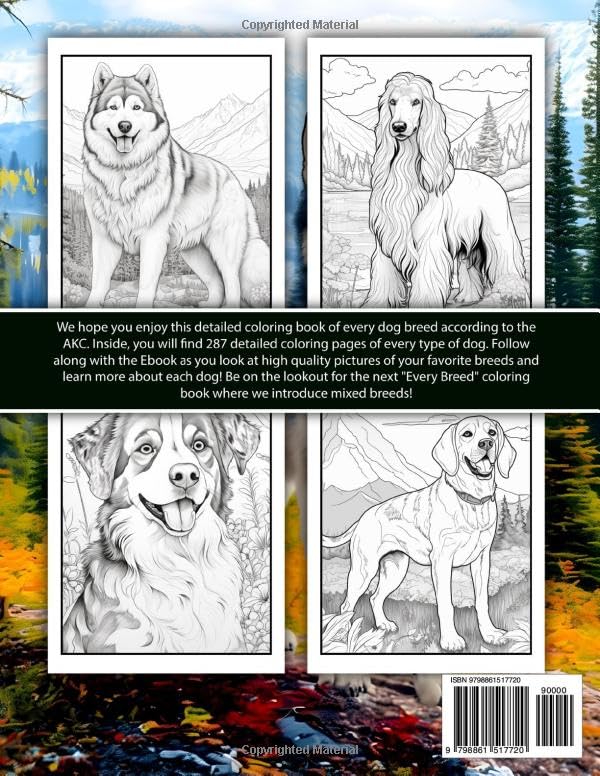 Every Breed of Dog Coloring Book: Dog Coloring Book: Color each Dog Breed WoodArtSupply