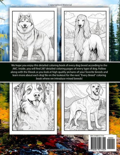 Every Breed of Dog Coloring Book: Dog Coloring Book: Color each Dog Breed