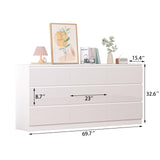JassmiPkwy 70 INCH 9 Drawers Dresser with Power Outlet, Wide High Gloss Chest of Drawers Large, Modern Storage Drawer Dresser for Bedroom, White JassmiPkwy
