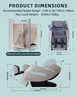 RelaxRelife Massage Chair Full Body, 4D Zero Gravity Massage Chairs, 20 Auto Modes, 11 Massage Technique, 40 Airbags Shiatsu Massage, APP Control with HiFi Bluetooth Speaker Grey RelaxRelife