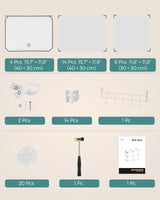 SONGMICS Shoe Rack Organizer, 4-Tier Shoe Storage Cabinet for Closet and Entryway, Holds 16 Pairs of Shoes, Adjustable, White ULPC032W01 SONGMICS
