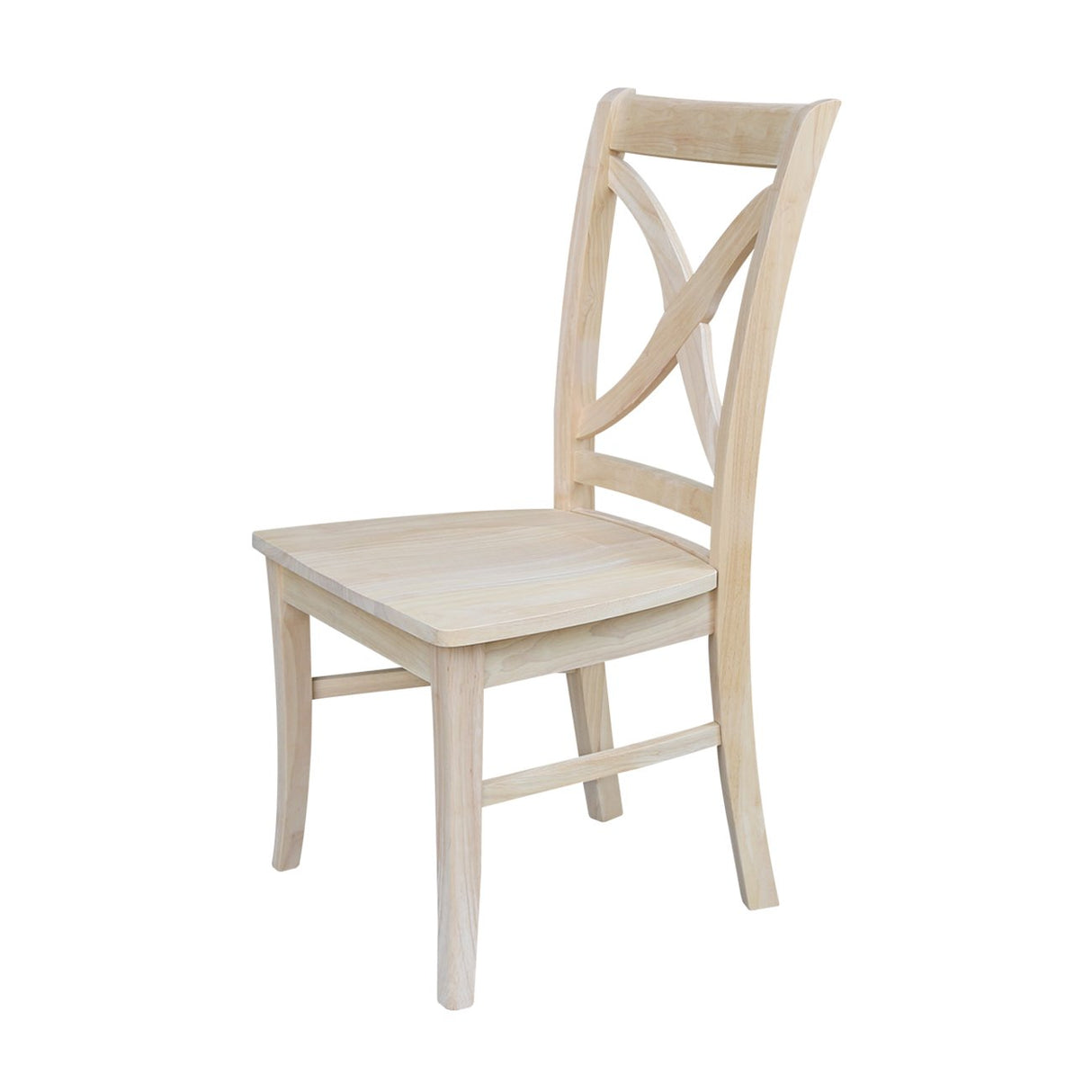 International Concepts Vineyard Curved X Back Dining Chair, Unfinished IC International Concepts