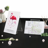 trophable 4 Pack Acrylic Book Stand Thickened Clear Book Display Easel Holder for Displaying Tablets Newspaper Magazines Notebooks Textbooks CDs (Clear-Small) trophable