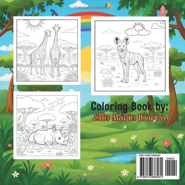 Safari Friends: Safari Animals Coloring Book: Lions, Elephants, Giraffes, Zebras & More! | A Big, Easy Safari Animal Coloring Book for Toddlers and Preschoolers WoodArtSupply