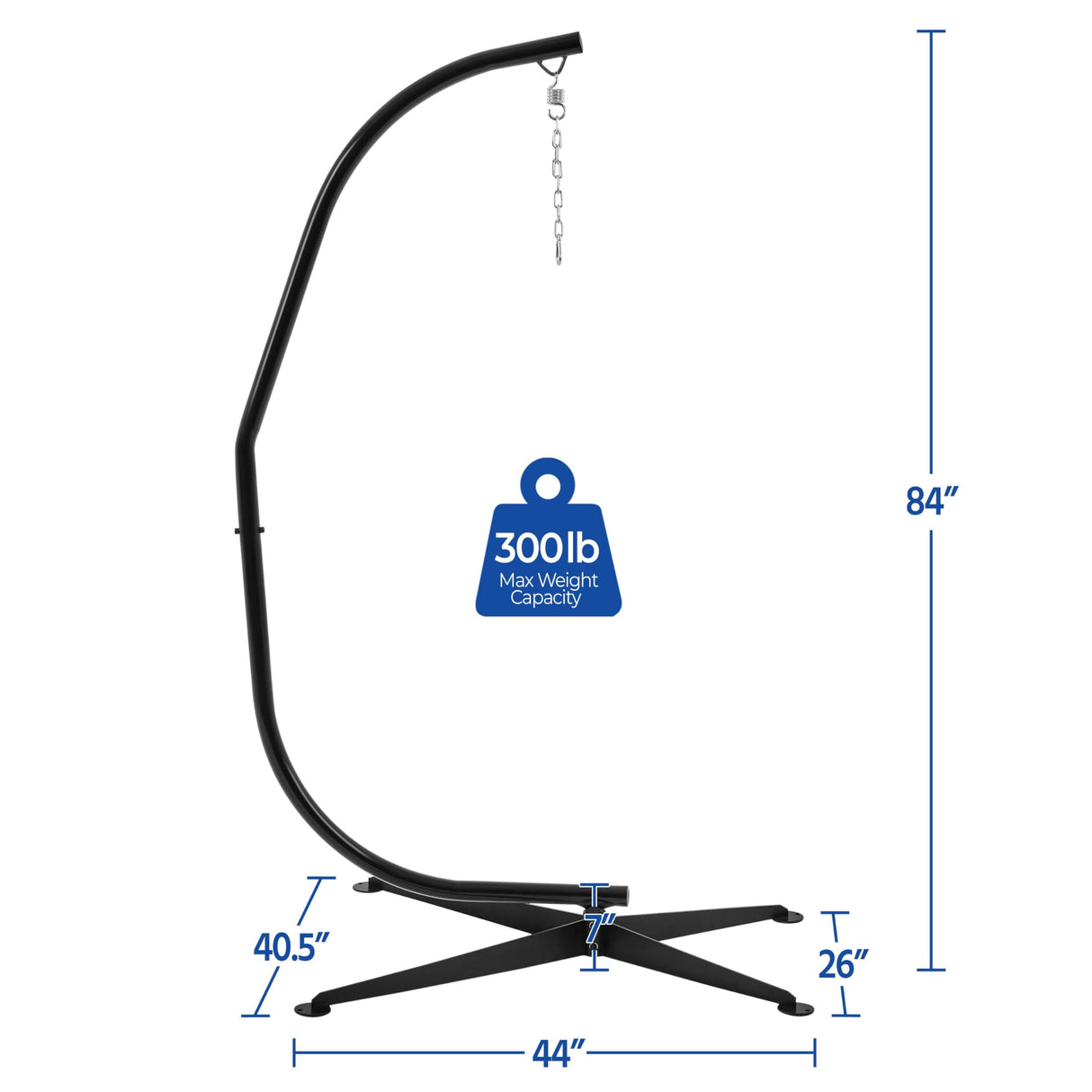 Yaheetech Hammock Chair Stand, C-Stand for Hanging Hammock Chair w/Buckle & S-Shaped Hook - Free Rotation C-Stand Hammock Stand for Hanging Chairs, Swings, Max.Weight Capacity 300Lb Yaheetech