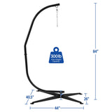 Yaheetech Hammock Chair Stand, C-Stand for Hanging Hammock Chair w/Buckle & S-Shaped Hook - Free Rotation C-Stand Hammock Stand for Hanging Chairs, Swings, Max.Weight Capacity 300Lb Yaheetech