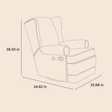 Storkcraft Serenity Glider Recliner Nursery Chair with USB Charging Port (Ivory) – Premium Upholstered Nursery Glider Recliner with Manual Recline Function, Dual USB Charging Storkcraft