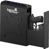 Lancer Tactical Biometric Slider Handgun Gun Safe for Pistols Nightstand, Desk, Bed Side,Truck-Quick-Access Firearm Safety Device with Fingerprint Lock or Key Pad, PIN Code, and KEY Access Lancer Tactical