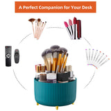 Marbrasse Desk Organizer, 360-Degree Rotating Pen Holder for Desk, Desk Organizers and Accessories with 5 Compartments Pencil Organizer, Art Supply Storage Box Caddy for Office, Home（Green） Marbrasse