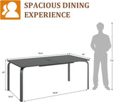 SLEKVERSA 9 Piece Outdoor Patio Dining Set with Umbrella Hole, Outdoor Dining Set with 71" Aluminum Table & Aluminum Sling Back Chair, Outdoor Patio Furniture Sets for 8 People (9 Piece) SLEKVERSA