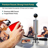 FERRODAY 4" Beer Keg Tap Heavy Duty Complete D-System Keg Pump US Beer Keg Pump for Sankey Keg Party Pump Picnic Keg Tap Keg Hand Pump Draft Beer Kegerator Pump Easy Lock 4 Inch Keg Pump Soda Pump Ferroday