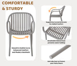 5-Piece Outdoor Patio Dining Set – Square Table with 4 Stackable Chairs, Weather-Resistant Garden or Balcony Furniture for Cafe, Backyard or Deck (Grey) Xdeco