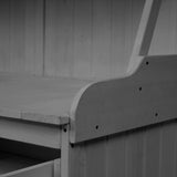 RUNNA 65inch Garden Potting Bench Table, Fir Wood Workstation with Storage Shelf, Drawer and Cabinet (Gray@017, 65inch) RUNNA