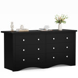 Flamaker Dresser for Bedroom, 6 Drawer Dresser, Wood Dressers, Wide Chest of Drawer, Storage Drawers, Storage Organizer for Closet, Hallway (Black) Flamaker