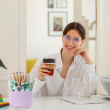 SKYDUE 360 Degree Rotating Desk Organizer, Dual-Purpose Pencil Pen Holder for Desktop, Rotating Desk Pen Organizer with 5 Slots Purple SKYDUE