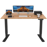 FLEXISPOT Pro Bamboo 3 Stages Dual Motor Electric Standing Desk 72x30 Inch Whole-Piece Board Height Adjustable Desk Electric Stand Up Desk Sit Stand Desk(Black Frame + Bamboo Desktop) FLEXISPOT