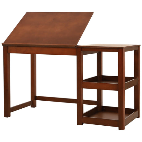 VISWIN Wood Drafting Table for Adults, Dual Desktop Drawing Table with Adjustable Angle for Art Studio, Solid Pine Wood Artist Desk for Drawing, Drafting, Writing, Reading, Sketching VISWIN